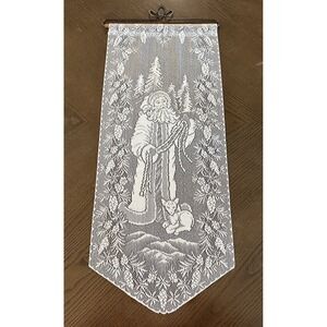Vintage Heritage Lace Old‎ World Santa Father Christmas Deer Wall Hanging Decor